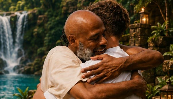 Djedi embracing a community member